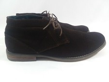 Hush Puppies Men's 9 W Brown Suede Plain Toe Derby 3-Eye Hole Shoes