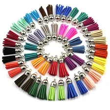 150PCS Keychain Tassels Leather Tassel Bulk for DIY Keychain, Charms, Jewelry 