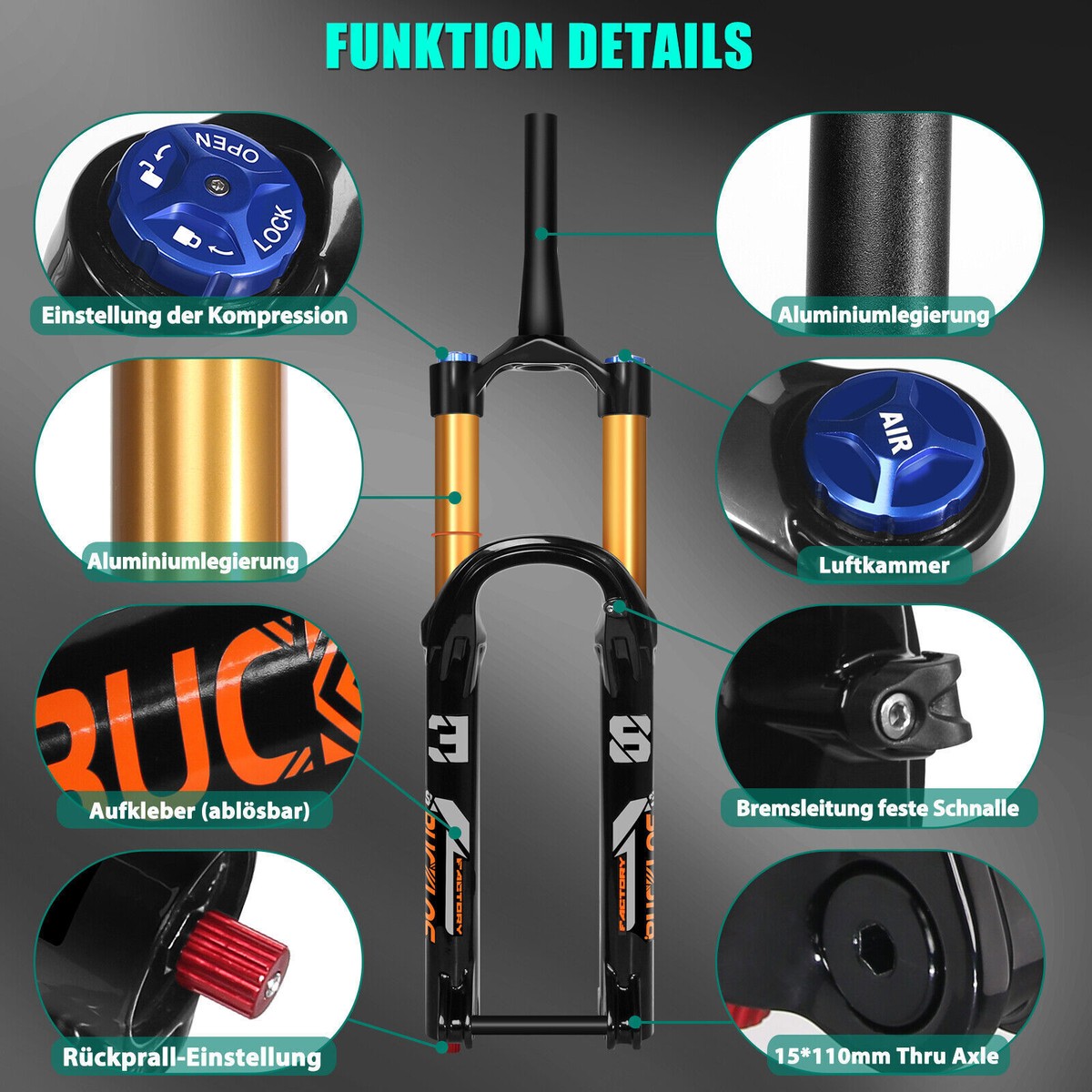 Forcella 29″ Float 36 F-S E-Bike Optimized 160 Grip2 Factory Boost shiny black 15×110 mm tapered 51 mm Offset | 2023