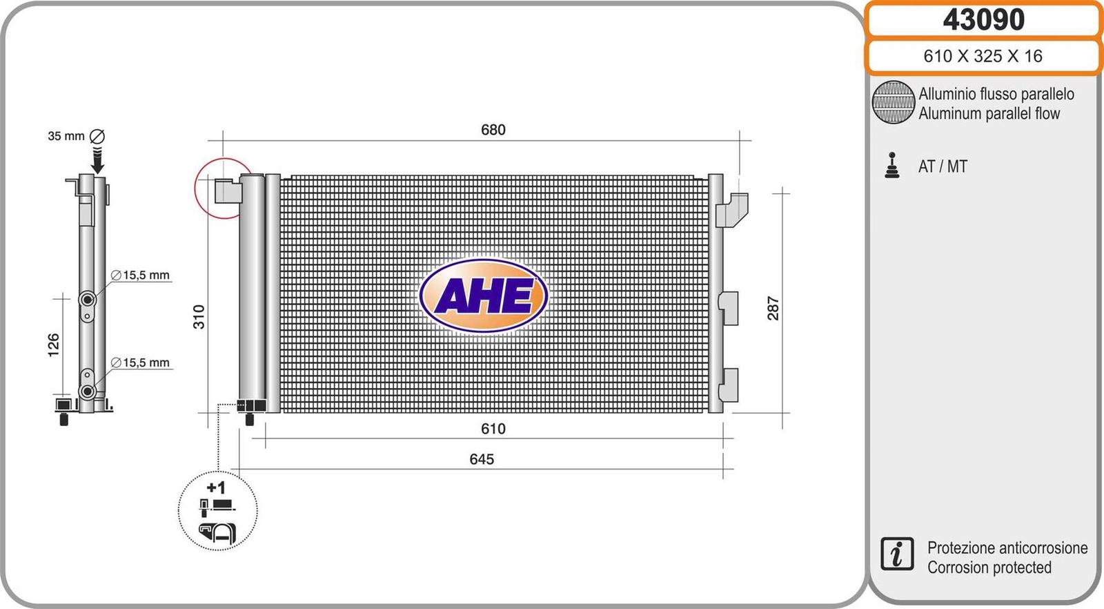 Condenseur de climatisation Fiat Panda 1.2 1.1 1.3 D Multijet radiateur de clim essence