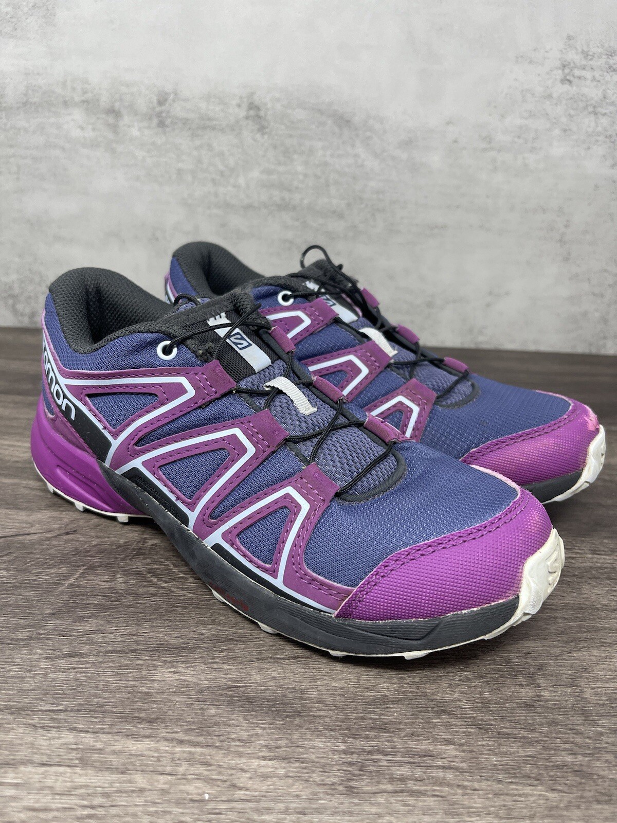 Scarpe Salomon bambino taglia 3 velocità cross trail running viola nero