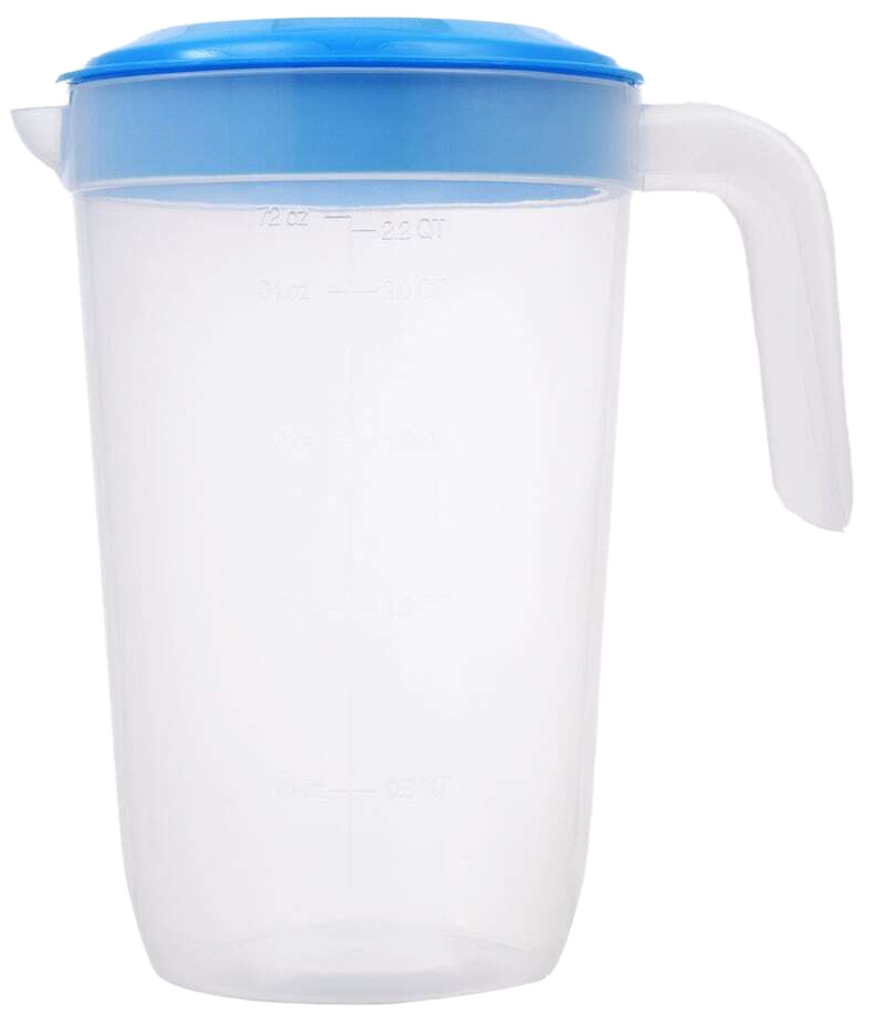 Blue Drink Pitcher Lid 2qt 72oz Fridge Water Juice Jug With Handle FREE  SHIPPING