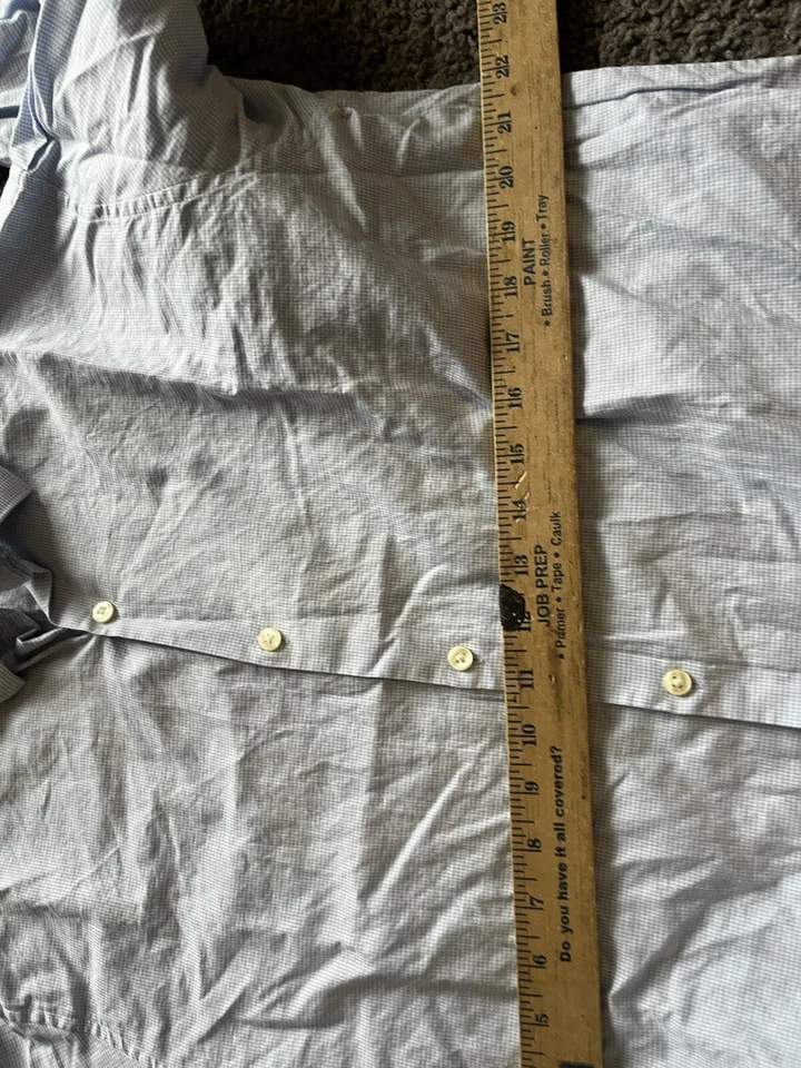 Perry Ellis Portfolio Mens Slim Fit Long Sleeve Shirt Blue Check 17 36/37 - Image 4 of 4