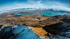Landscape new zealand lake tekapo mountains nature Custom Gaming Mat Desk