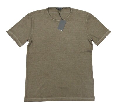 John Varvatos Men's Dimlit Brown Sutton Ribbed Crew-Neck Slim Fit T-Shirt
