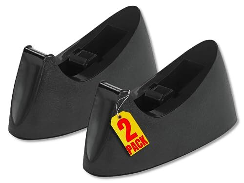 1InTheOffice Desk Tape Dispenser, Non-Skid Desktop Tape Dispenser 