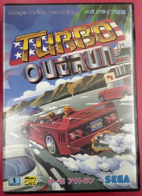 SEGA Turbo Outrun Mega Drive Genesis Game Car Racing Classic Retro