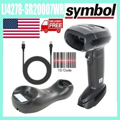 Zebra Symbol LI4278-SR20007WR USB Wireless 1D Handheld Barcode Scanner+ Cradle
