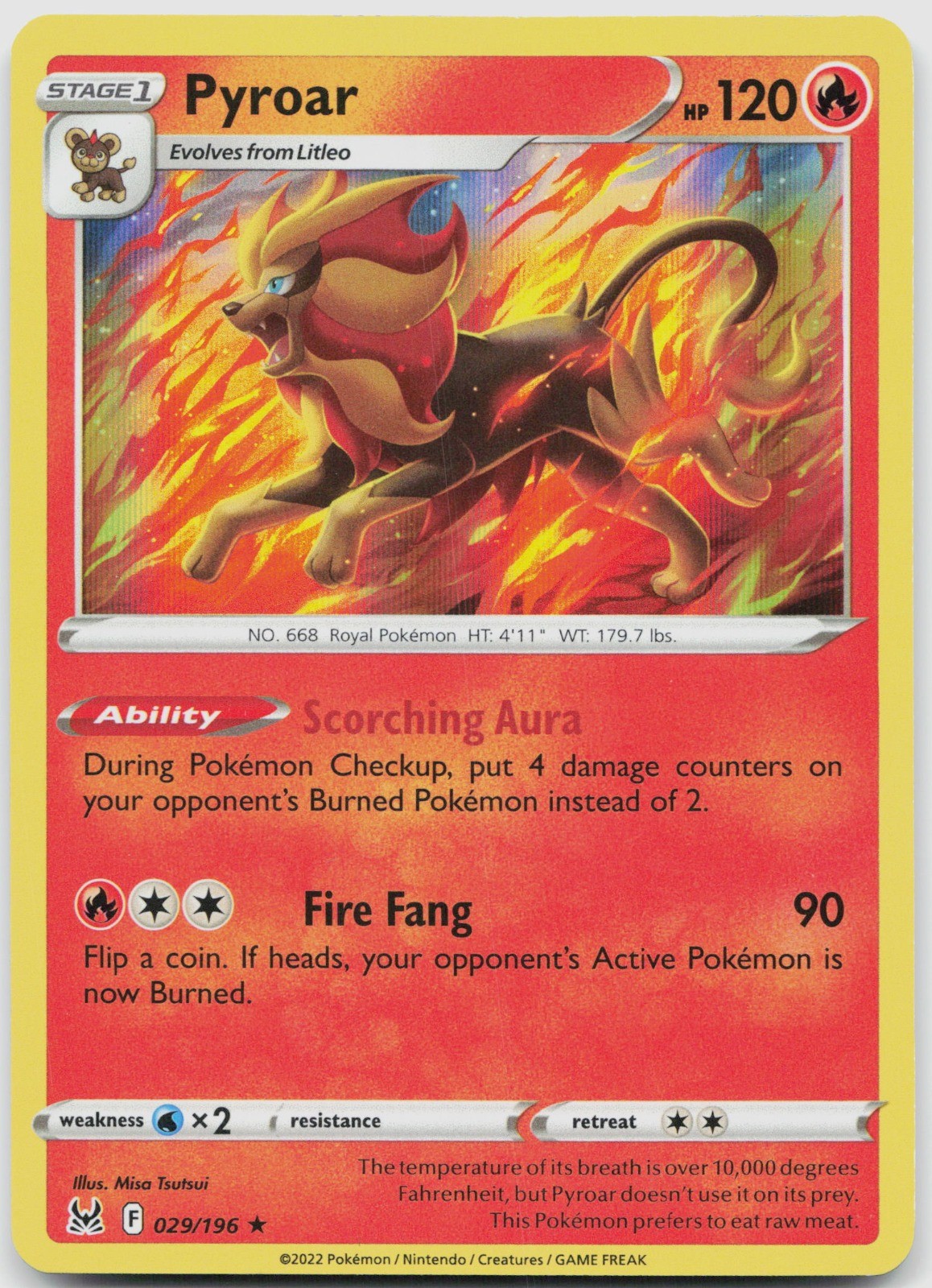 Pyroar Holo Rare SWSH11: Lost Origin 029/196 LP