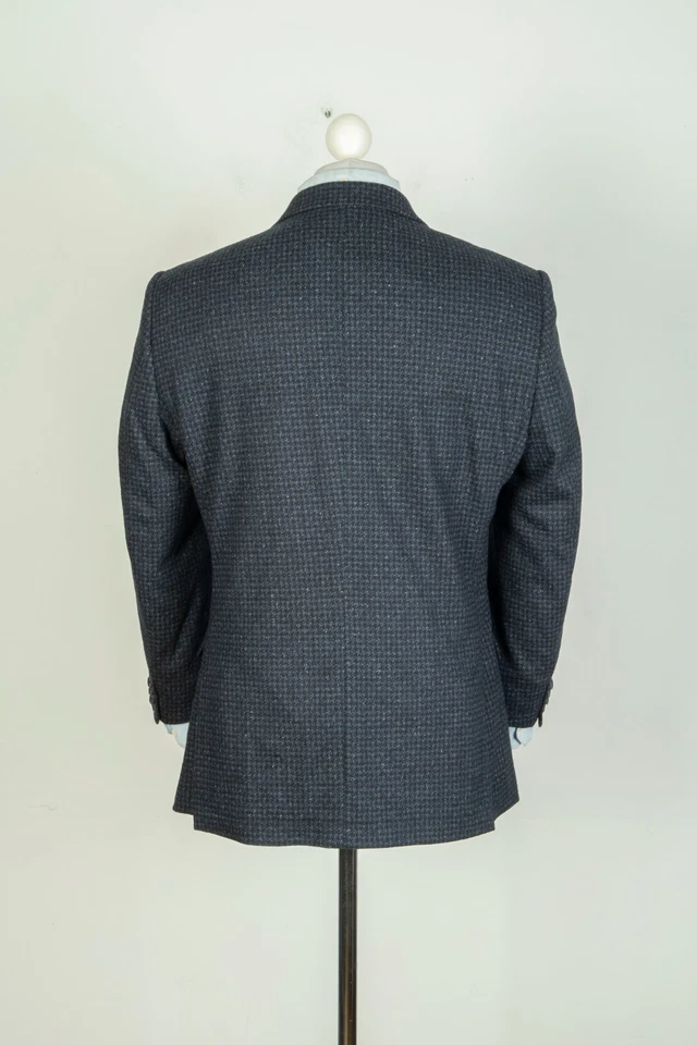 Kiton Napoli Pure Wool Blue Beige Mens Jacket Blazer Size 48 - Image 4 of 4