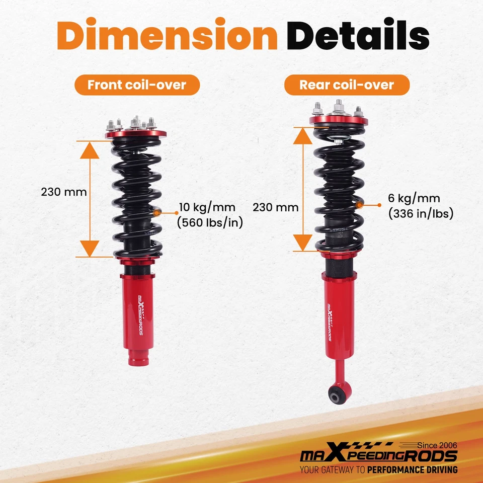 Kits de suspensión Maxpeedingrods Coilover para Honda Accord 03-07 Acura TL 04-08 Foto 4 de 4