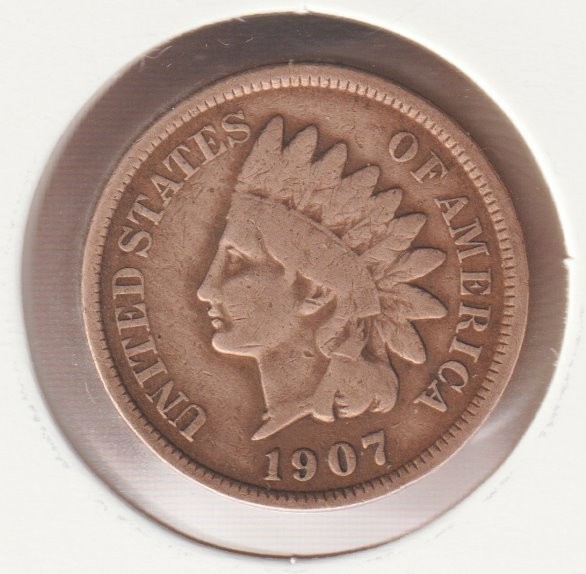 US Rare Old West 1907 Indian Head Penny Coin American Collection Shield Cent USA