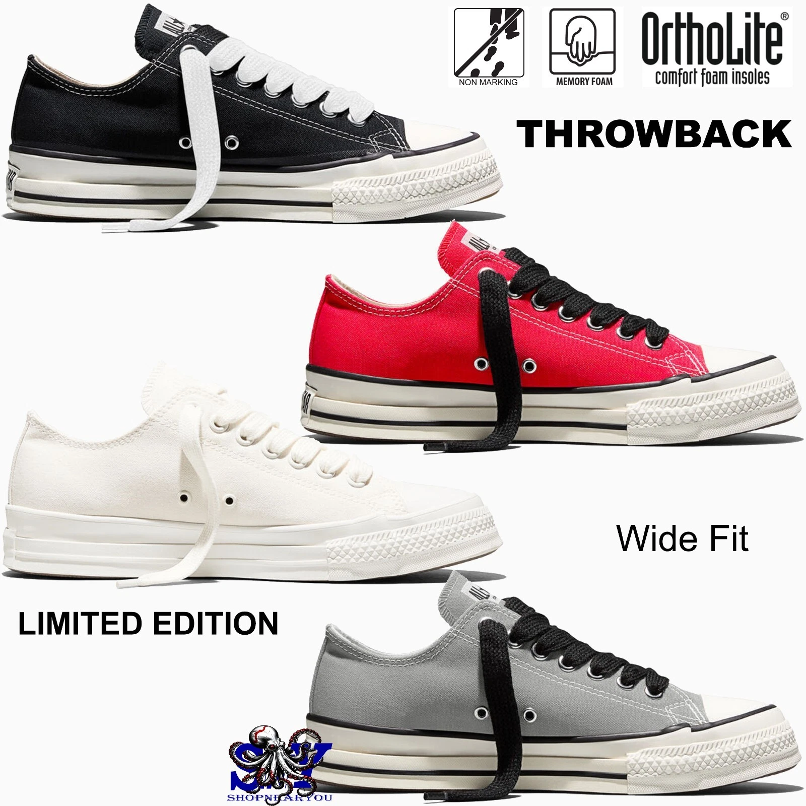 Converse Chuck Taylor Throwback Low Top Unisex Men's Women's Sneakers NEW Kicks
Opens in a new windo