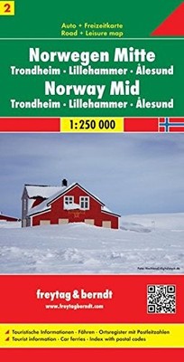 MAP-NORWAY CENTRAL (ROAD MAPS)#2 FB (ENGLISH, GERMAN, By Freytag&berndt **NEW**