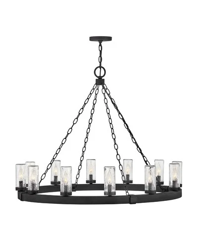 Hinkley Lighting 29207 Sawyer 12 Light 38"W Open Air Outdoor Ring - Black - Picture 1 of 5