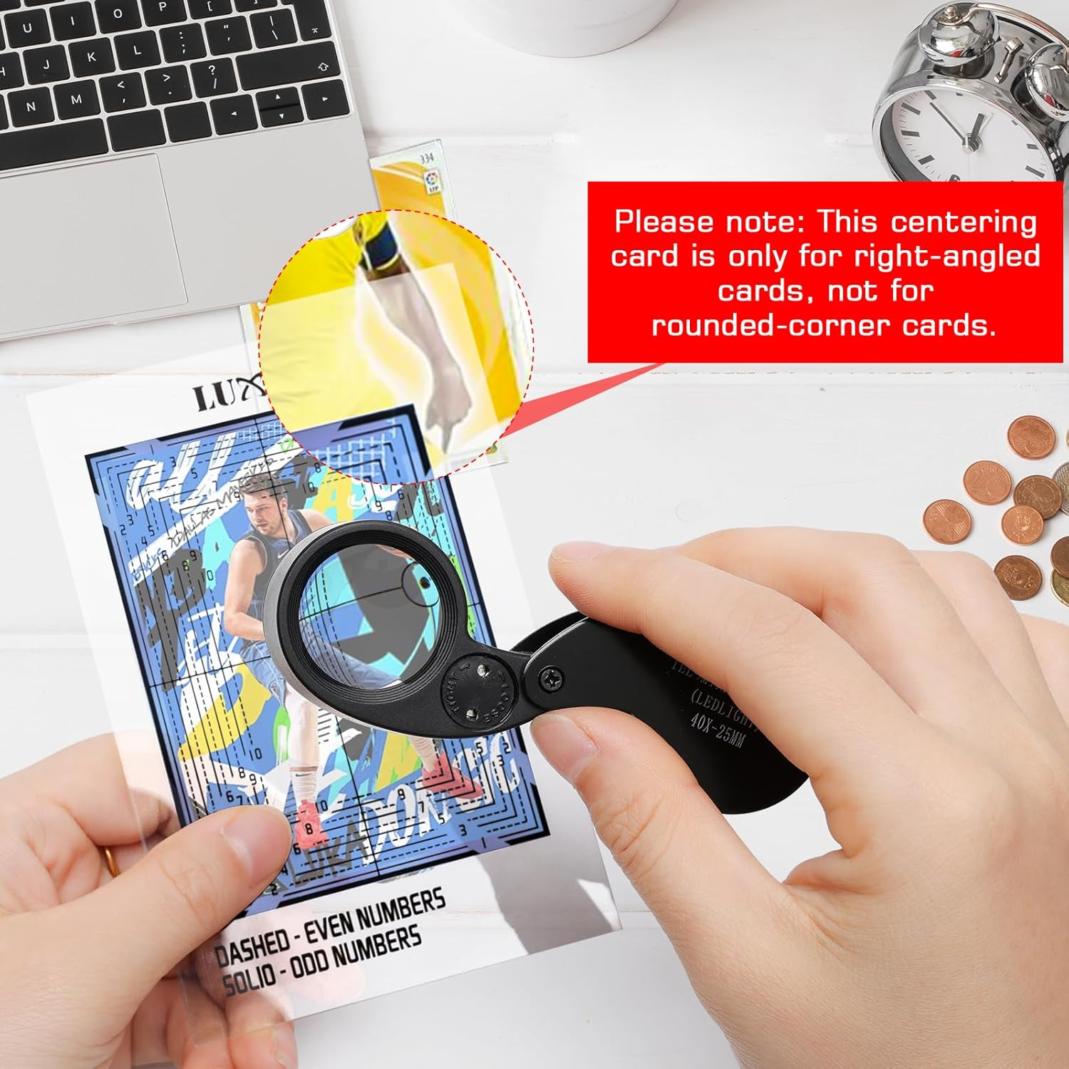 Luxiv Card Grading Centering Tool Kit, Card Center Tool with 30X Magnifying Impl