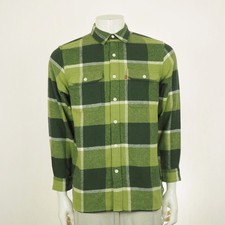 New Levi's Levis Flannel Button Down Shirt Mens Small Green Plaid Relaxed Cotton