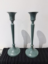 Shabby Chic Vintage Metal Candle Sticks Set of 2