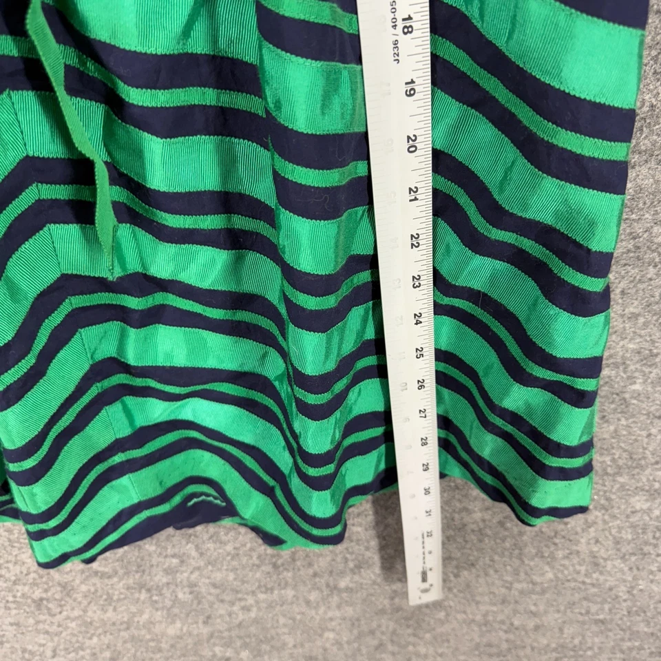 Vestido Moulinette Soeurs Mujer 8 Verde Rayas Funda Midi Cremallera Cinturón Forrado Foto 4 de 4