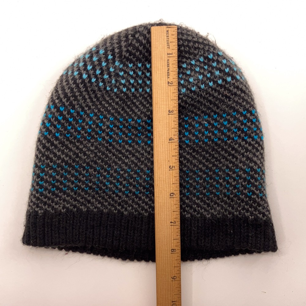 Blue Black Gray Pattern Winter Hat - image 7