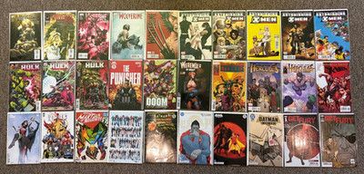DC Marvel Modern Age lot of 30 books: Batman & Robin, Get Fury, Hulk...Avg. Fine