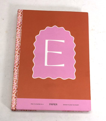 Anthropologie Papier Monogram Journal Lined Notebook Hardcover 5'' x 7'' Letter E