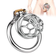 Male Chastity Device Stainless Steel Penis Cage Locked Penis Exercise for Men