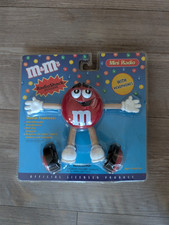 Radio Shack Red M M's Novelty Transistor AM-FM Mini Radio W/Headphones NIB