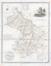 1830 - Original Decorative Antique Folded Map CAMBRIDGESHIRE by Thomas Dix