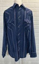 VTG Wrangler Wrancher Men's Western Pearl Snap Long Sleeve Button-up Shirt Sz L