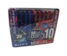 10x Sony MD74 Color Collection Recordable 74 Minutes MiniDisc With MD Case New