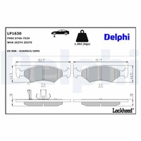 Delphi Bremsbelagsatz Scheibenbremse LP1630 FüR KIA K00 FB Sportage SUV Shuma FA