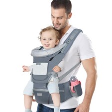 Baby Carrier Ergonomic Infant with Hip Seat Kangaroo Bag Dark Gray