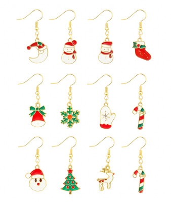 Weihnachten Ohrringe Damen Hänger Tropfen Schmuck Weihnachtsbaum Rentier Schneeflocke Geschenk