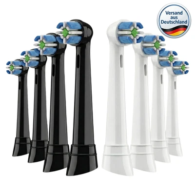 CLEANBRUSH Aufsteckbürsten für Oral B IO Zahnbürstenaufsätze für Oral B IO (4x Weiß/4x S)