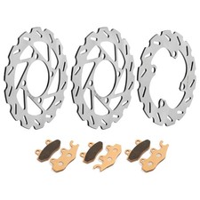 3x Disques et Plaquettes de frein Avant Arrière pr Yamaha Rhino YXR 700 09 11-13