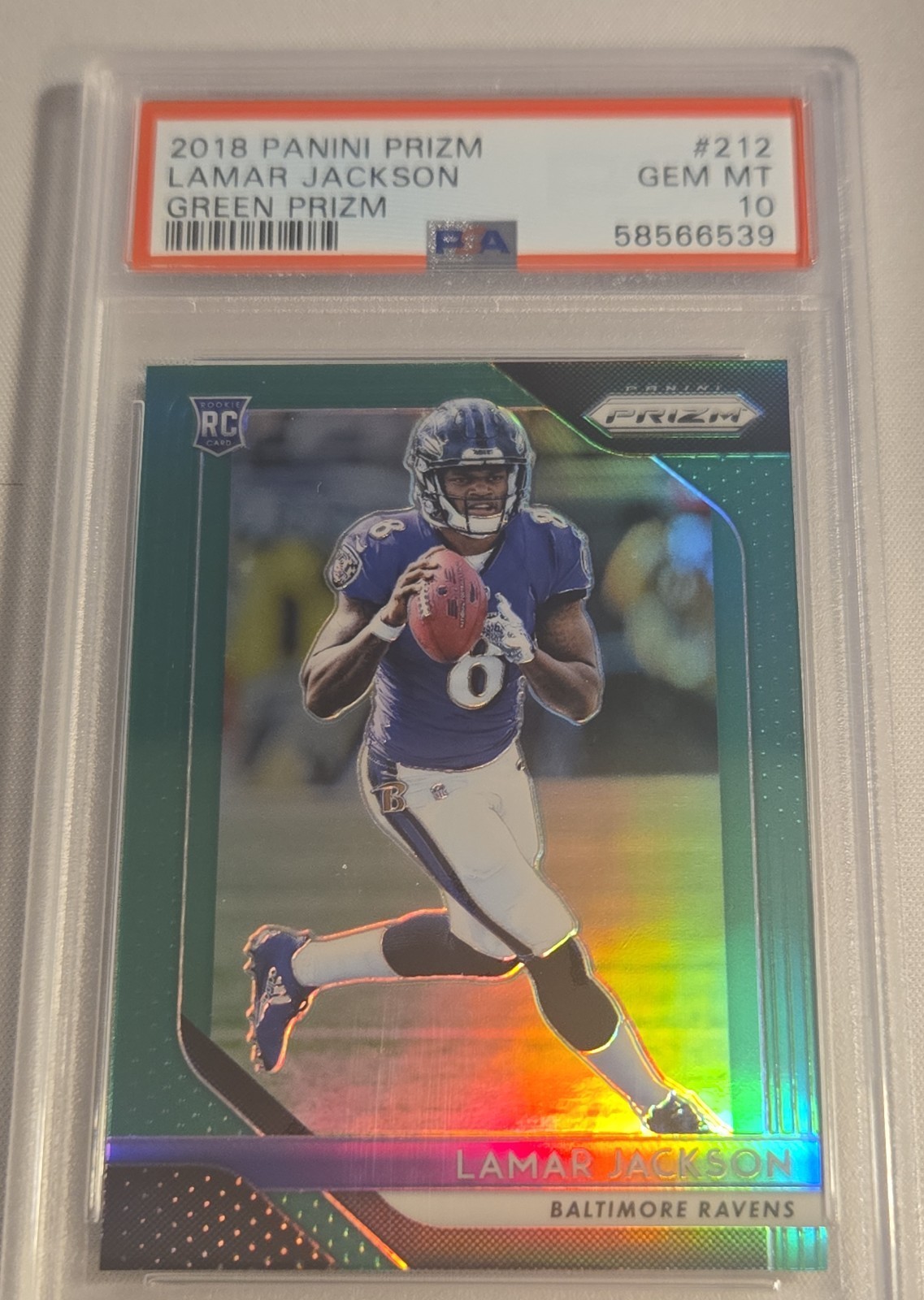 Lamar Jackson Panini Prizm #212 Green