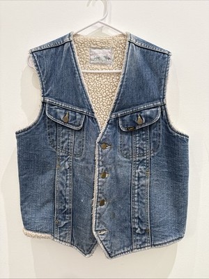 Lee Storm Rider 70s Vintage Denim Vest Sherpa Lining