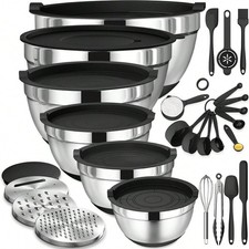TAIMASI 26PCS Stainless Steel Mixing Bowls Set with Airtight Lids & Graters