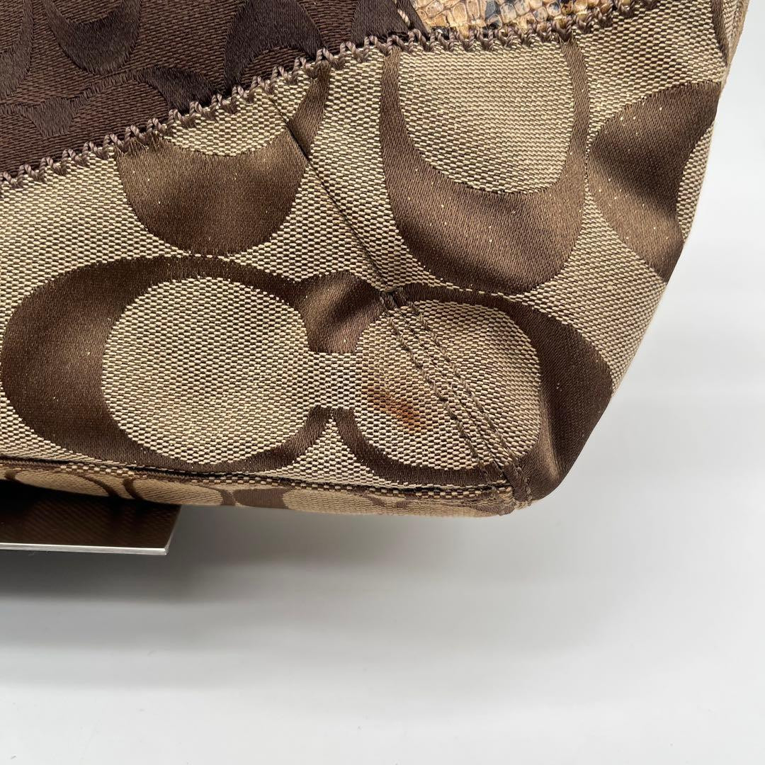 Coach Patchwork 2Way Shoulder Handbag Leather Sue… - image 11