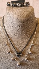 Pilgrim Danish Design Costume Jewellery Necklace And Bracelet Heart And Pearl