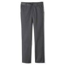 NWT LANDS' END WOMEN'S PERFECT FIT PLAIN FRONT CHINO PANTS ARCTIC GRAY SIZE 9
