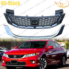 Front Upper Grille Wchrome Trim 71121t3la01 For 2013-2015 Honda Accord Coupe
