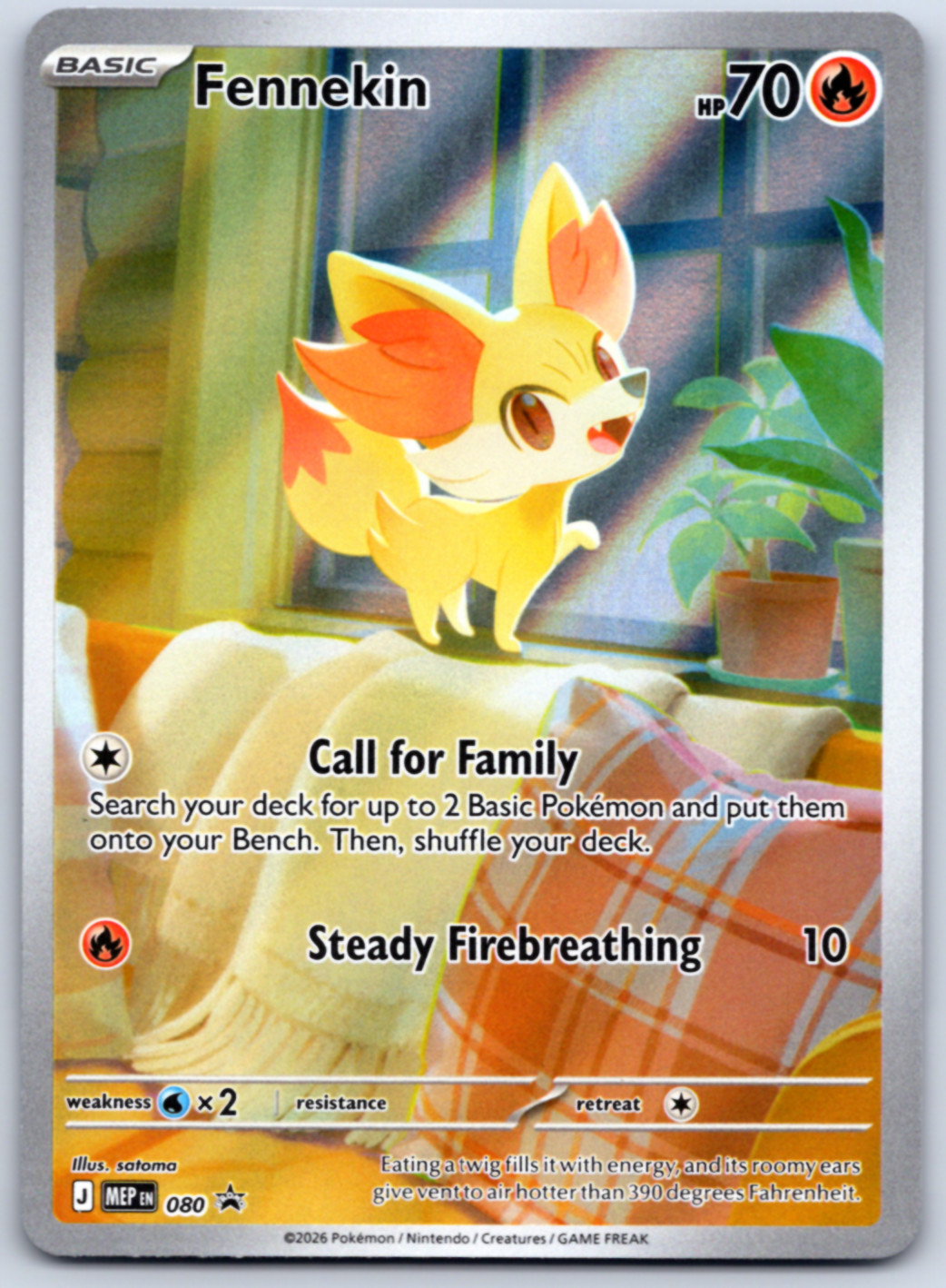 Fennekin ME: Mega Evolution Promo Holo NM Promo 080