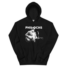 Phil Ochs Black Graphic Unisex Hoodie