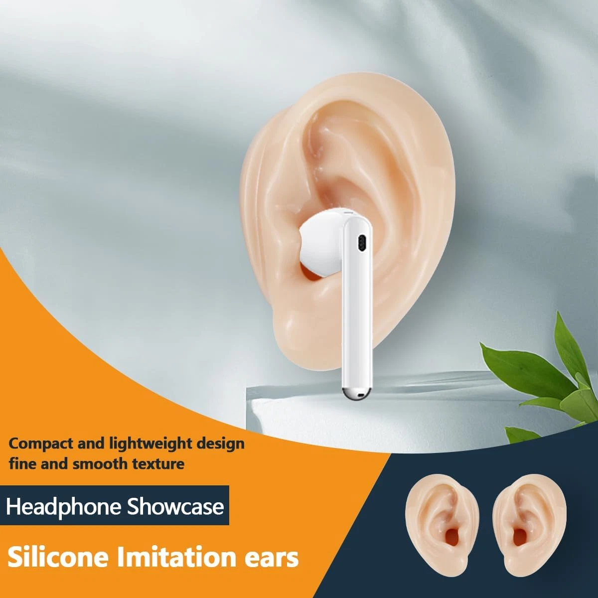 2 Pcs Silicone Ear Model, Fake Ear Models Left and Right Soft Flexible Model image 4