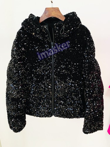 Doudoune courte en duvet de canard blanc pailleté velours BLING BLING mode hiver - Photo 6/16
