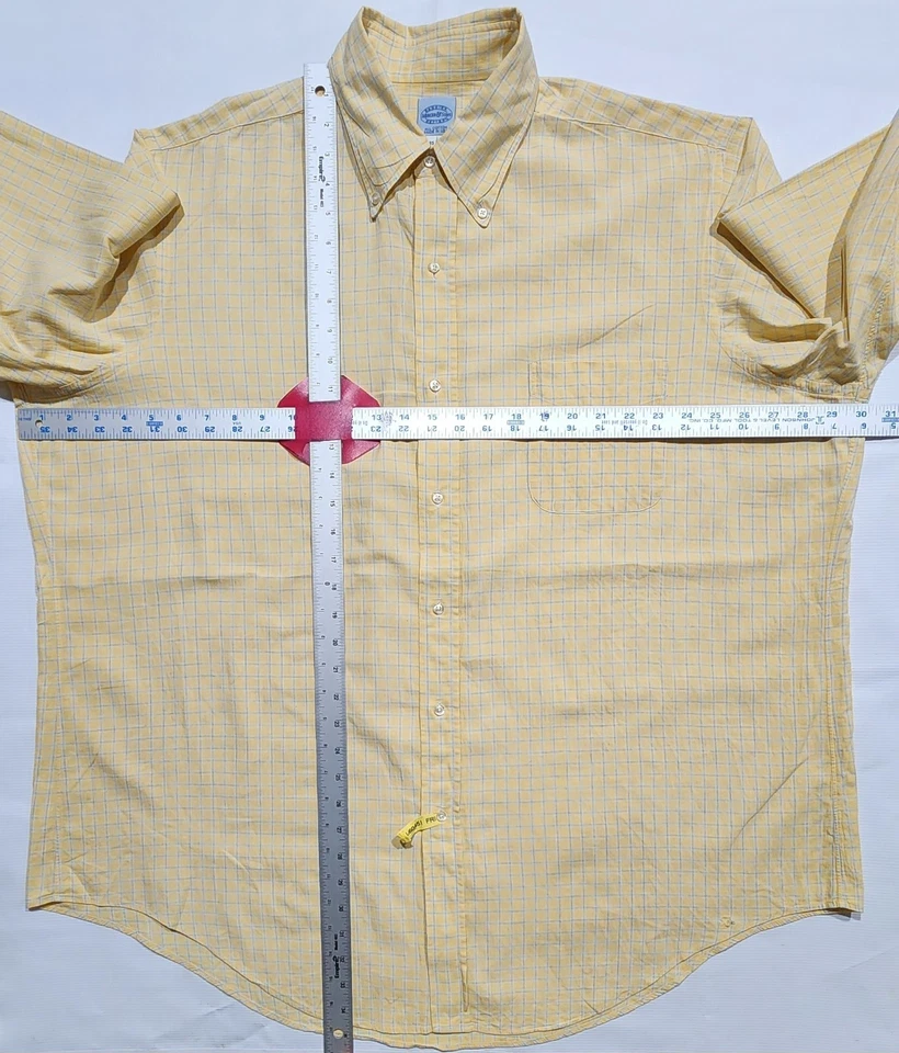 Mercer & Sons Men's Plaid Check Button Down Cotton Pocket Shirt USA 18/35 (L) - Image 4 of 4