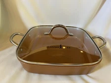 Copper Chef Square Casserole Pan With Handles And Lid