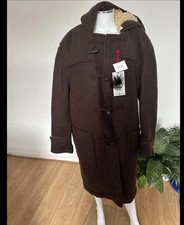 ZARA man TOGGLE COAT X HARRY LAMBERT Wool Fur Brown  RRP £229
